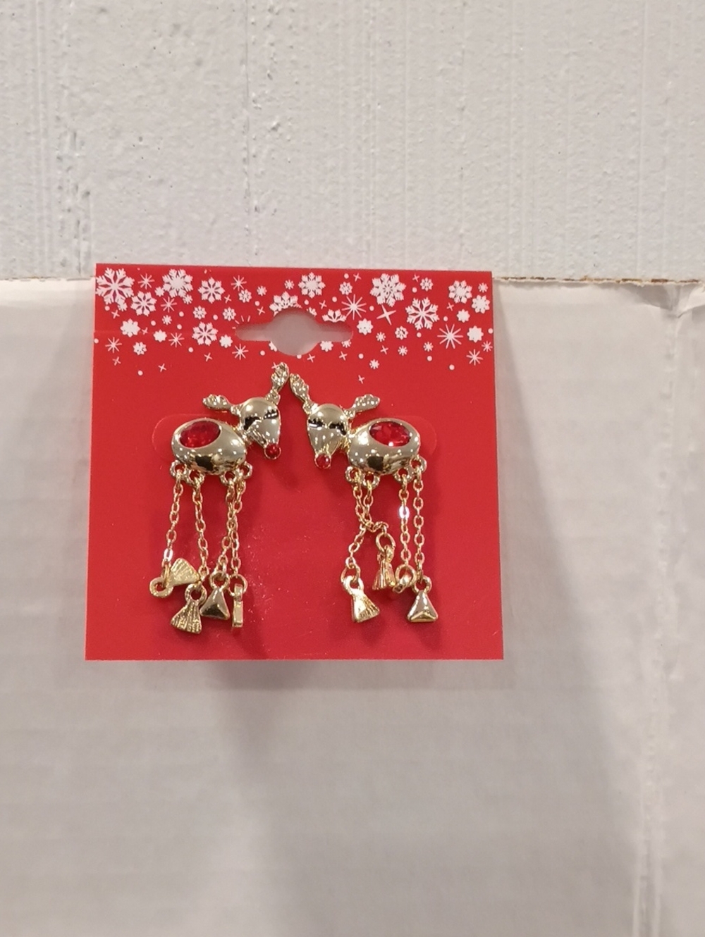 Kohl's Gold-Tone Earrings with Red Accents and Dangles